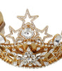 Dolce & Gabbana Gold Crystal Star STRASS Crown Logo Diadem Tiara