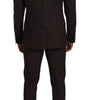 Costume slim élégant à rayures marron Dolce &amp; Gabbana
