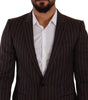 Costume slim élégant à rayures marron Dolce &amp; Gabbana