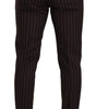 Costume slim élégant à rayures marron Dolce &amp; Gabbana