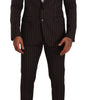 Costume slim élégant à rayures marron Dolce &amp; Gabbana