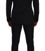 Costume élégant en laine et soie à motifs noirs Dolce &amp; Gabbana
