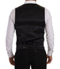 Dolce & Gabbana Black Striped Wool Silk Waistcoat Vest