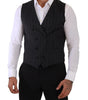 Dolce & Gabbana Gray Striped Double Breasted Waistcoat Vest