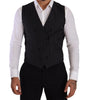 Dolce & Gabbana Gray Striped Double Breasted Waistcoat Vest