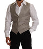 Dolce & Gabbana Beige Wool Single Breasted Waistcoat Vest