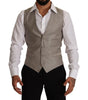 Dolce & Gabbana Beige Wool Single Breasted Waistcoat Vest