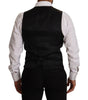 Dolce & Gabbana Blue Striped Wool Stretch Waistcoat Vest