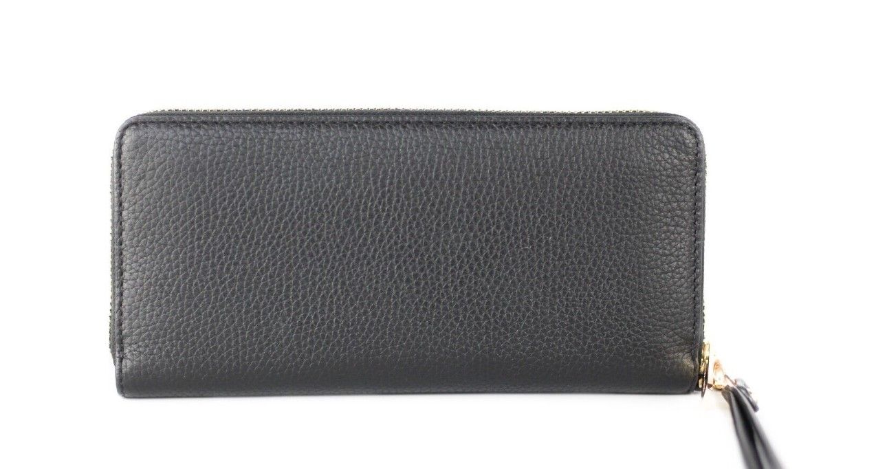 Portefeuille continental Michael Kors Jet Set Travel grand format en cuir galet noir