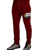Dolce & Gabbana Red Cotton Logo Patch Sweatpants Jogging Pants