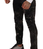 Dolce & Gabbana Black Patterned Skinny Slim Fit Jeans