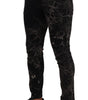 Dolce & Gabbana Black Patterned Skinny Slim Fit Jeans