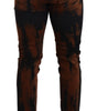 Dolce & Gabbana Black Brown Tie Dye Cotton Skinny Denim Jeans