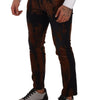 Dolce & Gabbana Black Brown Tie Dye Cotton Skinny Denim Jeans