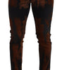 Dolce & Gabbana Black Brown Tie Dye Cotton Skinny Denim Jeans