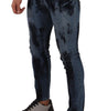 Dolce & Gabbana Blue Black Cotton Skinny Denim Jeans