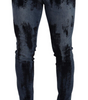 Dolce & Gabbana Blue Black Cotton Skinny Denim Jeans