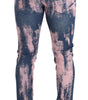 Dolce & Gabbana Blue Pink Tie Dye Cotton Skinny Denim Jeans
