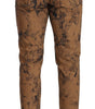Dolce & Gabbana Brown Distressed Cotton Regular Denim Jeans
