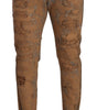 Dolce & Gabbana Brown Distressed Cotton Regular Denim Jeans