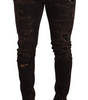 Dolce & Gabbana Brown Distressed Slim Fit Skinny Denim Jeans