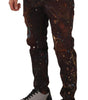 Dolce & Gabbana Brown Splash Color Cotton Regular Denim Jeans