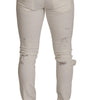Dolce & Gabbana White Tattered Skinny Cotton Men Denim Jeans