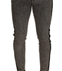 Dolce & Gabbana Gray Wash Crown Embellished Skinny Denim Jeans