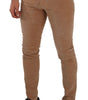 Dolce & Gabbana Brown Corduroy Cotton Skinny Slim Fit Jeans