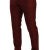 Dolce & Gabbana Red Cashmere Silk Dress Men Trouser Pants