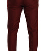 Dolce & Gabbana Red Cashmere Silk Dress Men Trouser Pants