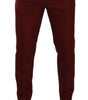 Dolce & Gabbana Red Cashmere Silk Dress Men Trouser Pants