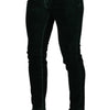 Dolce & Gabbana Green Cotton Stretch Skinny Slim Fit Jeans
