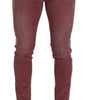 Dolce & Gabbana Pink Corduroy Cotton Skinny Men Denim Jeans