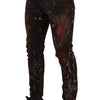 Dolce & Gabbana Brown Color Splash Cotton Regular Denim Jeans