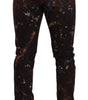 Dolce & Gabbana Brown Color Splash Cotton Regular Denim Jeans