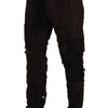Dolce & Gabbana Brown Cotton Distressed Regular Denim Jeans