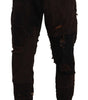 Dolce & Gabbana Brown Cotton Distressed Regular Denim Jeans