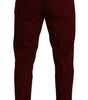Dolce & Gabbana Dark Red Cotton Mens Chinos Trouser Dress Pants