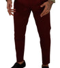 Dolce & Gabbana Dark Red Cotton Mens Chinos Trouser Dress Pants