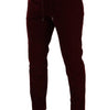 Dolce & Gabbana Bordeaux Velvet Mens Formal Trouser Dress Pants