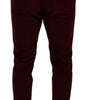 Dolce & Gabbana Bordeaux Velvet Mens Formal Trouser Dress Pants