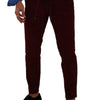 Dolce & Gabbana Bordeaux Velvet Mens Formal Trouser Dress Pants