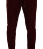 Dolce & Gabbana Bordeaux Velvet Mens Formal Trouser Dress Pants