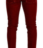 Dolce & Gabbana Red Cotton Stretch Skinny Denim Trouser Jeans
