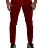 Dolce & Gabbana Red Cotton Stretch Skinny Denim Trouser Jeans