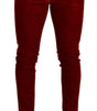 Dolce & Gabbana Red Cotton Stretch Skinny Denim Trouser Jeans