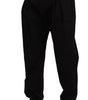 Dolce & Gabbana Black Cotton High Waist Men Trouser Dress Pants