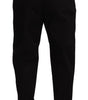 Dolce & Gabbana Black Cotton High Waist Men Trouser Dress Pants