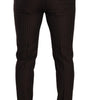 Dolce & Gabbana Brown Striped Wool Formal Trouser Dress Pants